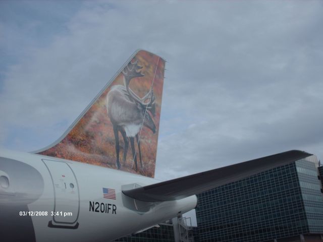 Airbus A320 (N201FR) - Tail shot...