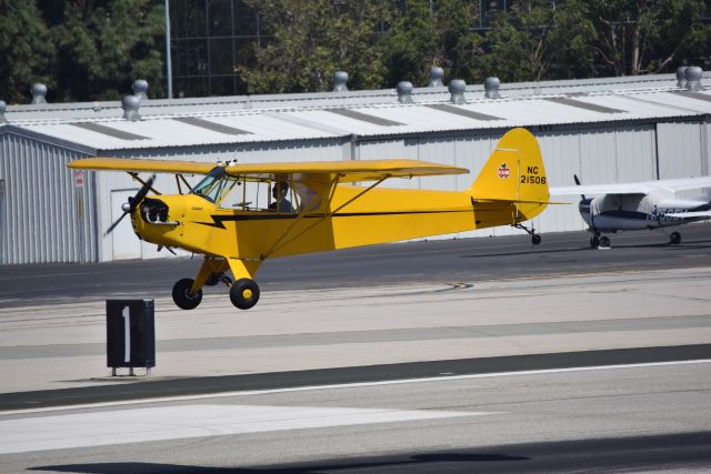 Piper L-18B Cub Special (N21506) - 9/9/2017: 1938 Piper J3C-65 Cub departing Santa Monica Airport