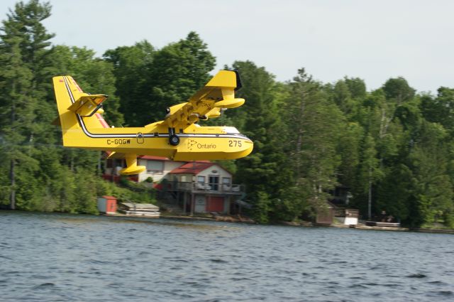 Canadair CL-41 Tutor (C-GOGW) - Crystal Lake, Ontario taken from our boat we had an awesome view as two SuperScoopers fought a nearby forest fire we could not see.