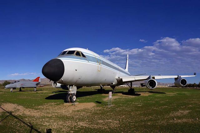 N810NA — - Convair 990 N810NA NASA Landing Systems Research Aircraft is displayed adjacent to the main entrance to the Mojave Airport.