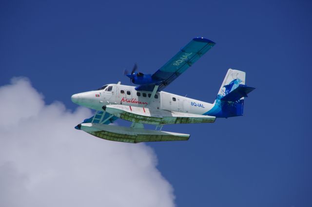 8Q-IAL — - A DHC Twin Otter over a resort in the Maldives