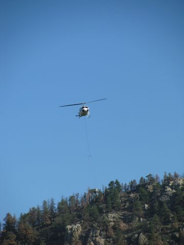Bell UH-1V Iroquois (N58468) - Reseed operations after High Park Fire. In Rist Canyon 9/1/12.