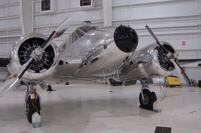 Beechcraft 18 (N52DN) - In the hangar