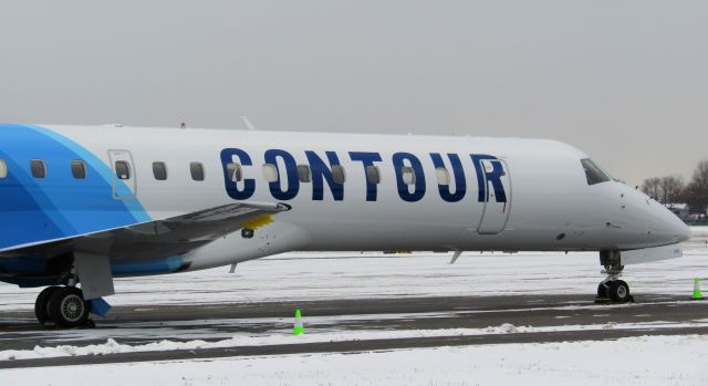 Embraer ERJ-145 (N11565) - Super rare visitor to BUF! Contour Airlines E145 on the FBO ramp!!!