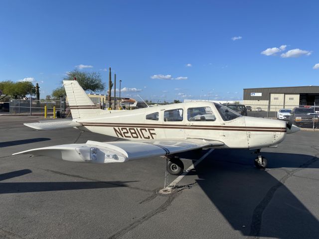 Piper Cherokee (N281CF) - Piper PA 28 sitting at Chandler airport.