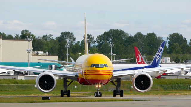 Boeing 777-200 (D-AALS) - BOE278 taxis onto Rwy 16R for an EWA flight on 5.26.21. (B777-F / ln 1698 / cn 66862).
