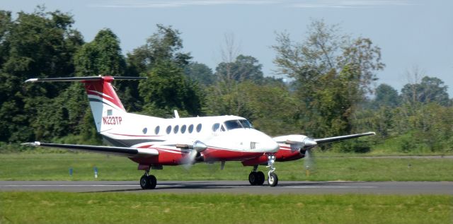 Beechcraft Super King Air 200 (N223TP) - Heading for departure is this 1983 Beechcraft Super King Air 200 in the Summer of 2023.