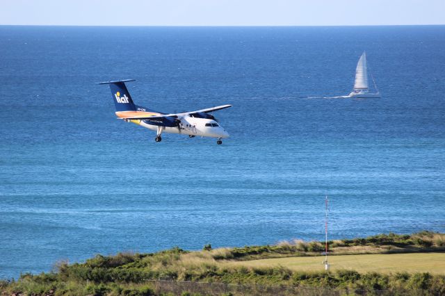 V2-LDQ — - An Liat Cargo Dash-8 landing at George F. L. Charles Airport, Castries St Lucia, West Indies