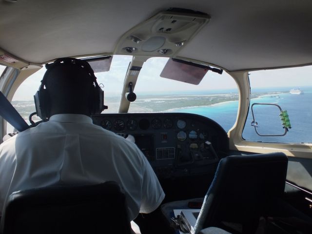 Cessna 402 (VQ-TRF) - caicos express on approach to the beautiful island of grand turk..