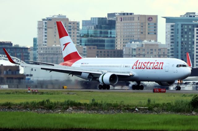 BOEING 767-300 (OE-LAY) - Inaugural arrival for Austrian Airlines to BOS on 7/1/24. 