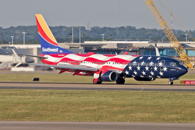 Boeing 737-800 (N500WR) - Freedom One photographed from BNA observation lot on June 26, 2021.