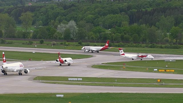 — — - Quite the line-up and Zurich Airport!