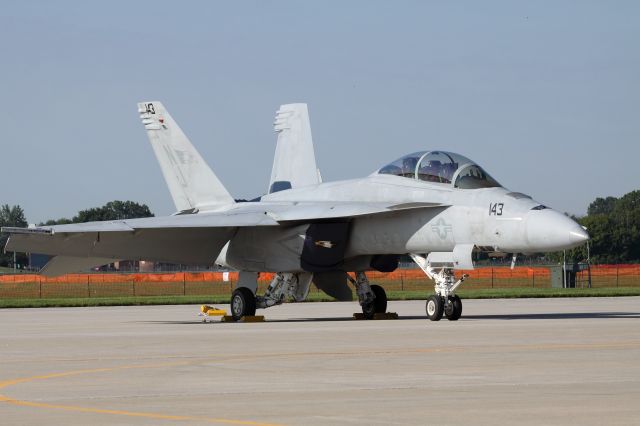 McDonnell Douglas FA-18 Hornet (NJ143) - Hornet on the ramp.