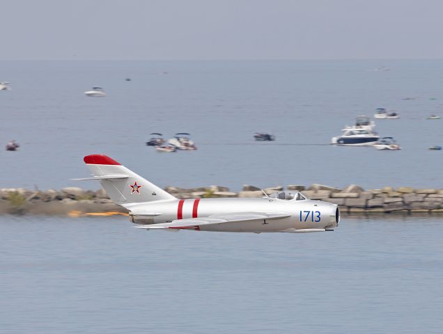 MIKOYAN MiG-17 (N1713P) - Randy Ball in one of his Mig-17’s screamin’ over the shores of Lake Erie Saturday afternoon at the Cleveland National Airshow on 3 Sep 2022.