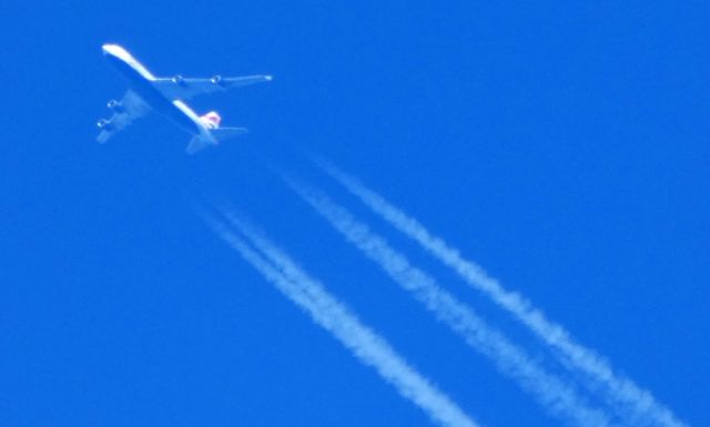 Boeing 747-400 (G-CIVD) - Enroute from London to Austin Texas is this British Airways Boeing 747-400 crossing over Long Island NY in the Autumn of 2018.