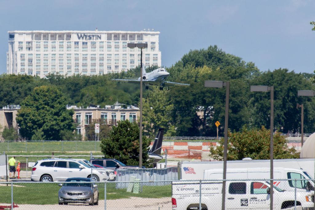 North American Rockwell Sabre 75 (N109SB) - Coming into Chicago executive. 