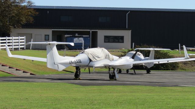 Diamond Twin Star (ZK-EAM) - Ardmore Flying School's EAM covered up for the weekend.