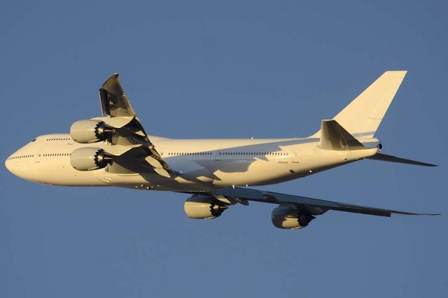 N5020K — - 747-8Z5 International N5020K took off from Runway 30 Center at 5:34, just a few minutes before sunset, on a 2-hour 32-minute flight back to Paine Field in Washington.  It first flew on June 30, 2011. It will be delivered to Abu Dhabi Ameri Flight as A6-PFA. Its construction number is 37500.