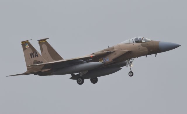 McDonnell Douglas F-15 Eagle (80-0024) - Vegas 65 short final at PDX. A new bird for the 142d Fighter Wing arrives at the same time as the nasty weather.