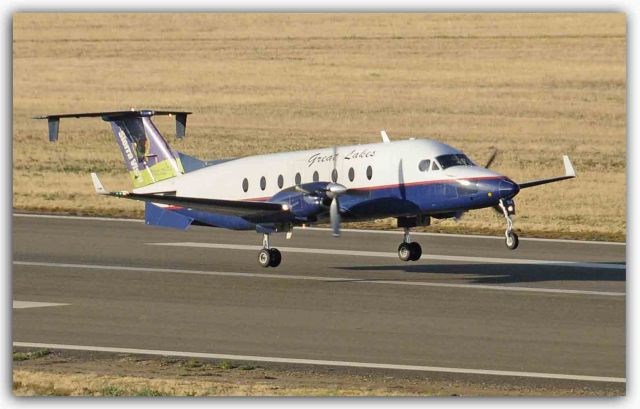 Beechcraft 1900 (N154GL) - Departing runway three-zero, Merced Regional Airport (KMCE)