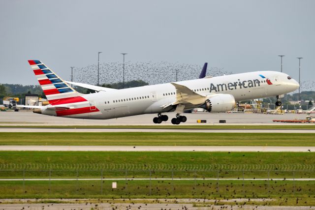 Boeing 787-9 Dreamliner (N824AN) - Departing 23-L bound for LAX with the Los Angeles Rams NFL football team onboard. 09-19-21. Sadly the Ram's defeated our beloved Indianapolis Colt's, so not sad to see them leave! (okay, just happy to catch an AAL B789 at IND win or lose!!)