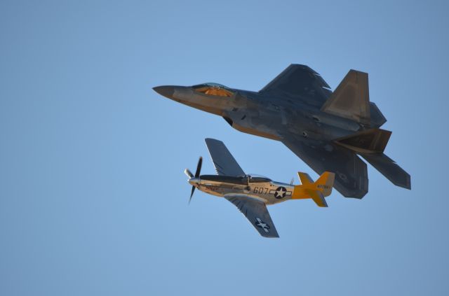 Lockheed F-22 Raptor — - 2016 Wings Over Wine Country Airshow at Santa Rosa, CA. F-22 Raptor and P-51 Mustang heritage flight.