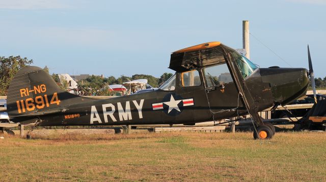 Cessna L-19 Bird Dog (N5169G) - Parked at Katama Airfield, 30 August 2022.