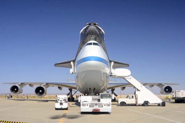 BOEING 747-100 — - Space Shuttle Endeavour and Boeing 747-Shuttle Carrier Aircraft N905NA on static display at the NASA Dryden Flight Research Center on September 20, 2012.