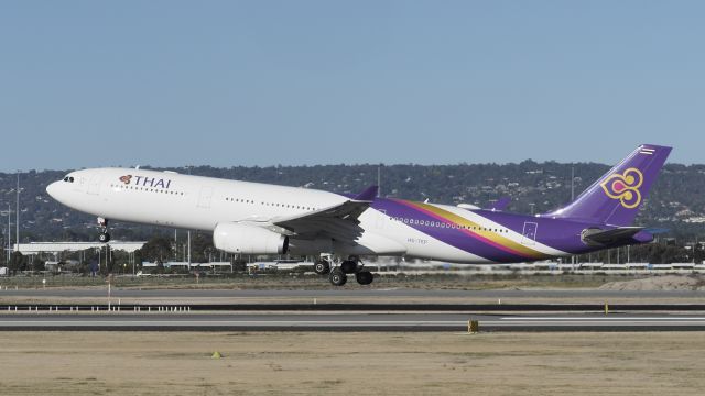 Airbus A330-300 (HS-TEP) - Airbus A330-343. Thai Airways International HS-TEP short of touchdown runway 03, YPPH 100519.