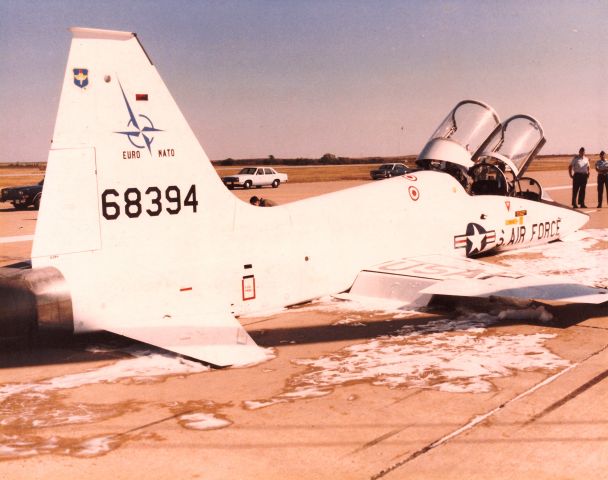 66-8394 — - A Sheppard AFB T-38 that was forced to land gear up in 1987 due to a mechanical failure.