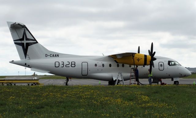 Fairchild Dornier 328 (D-CAAN) - Some German D328 unexpected visit to BUF! Don't know why it's here but its a real treat to see these kind of planes