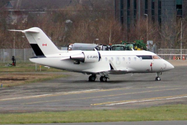 Canadair Challenger (C-FJRS) - Parked on the Fire Station Ramp on 21-Mar-23 two days after arriving from CYWG.