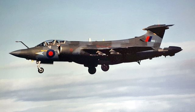 XX892 — - This Bucaneer S2B of 208 Squadron, seen landing at its home base , RAF Lossiemouth. br /Tail no. XX892