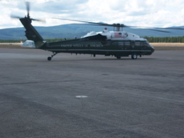 MARINEONE — - Marine One departing for visit to Old Faithful in Yellowstone National Park