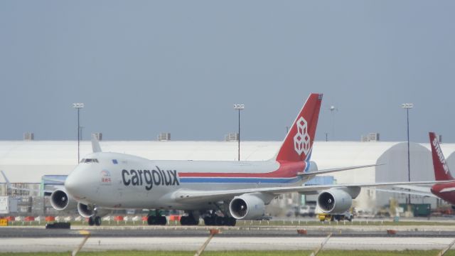 BOEING 747-8 (LX-VCJ) - At a distance"You can notice The Wide_Chord Fan Blades"On the GEnx-2B Enigines