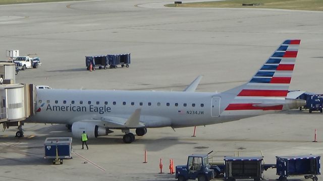 Embraer 175 (N234JW) - A usual American Eagle sitting gracefully at Omaha! Date - Nov 9, 2019