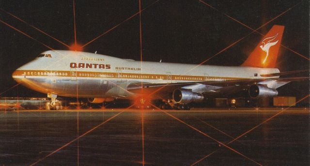 Boeing 747-200 (VH-ECC) - SCANNED FROM POSTCARDbr /QANTAS