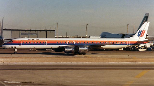 McDonnell Douglas DC-8-70 (N8085U) - Jan. 1991 - Scanned from a print