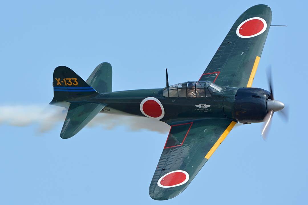 Mitsubishi A6M Zero (NX712Z) - Mitsubishi A6M3 Model 22 "Zero" NX712Z at Chino, California on April 29, 2016.