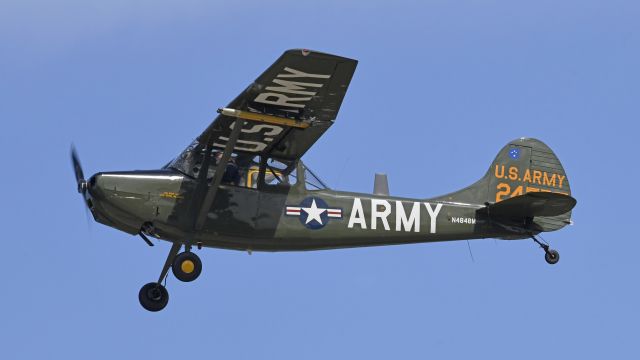 Cessna L-19 Bird Dog (N4848M) - Performing a flyby during the Saturday Airshow during AirVenture 2023.