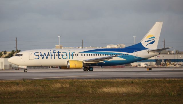 BOEING 737-400 (N801TJ) - On the way to the runway on the early evening of the 3rd of January, 2019 at MIA.