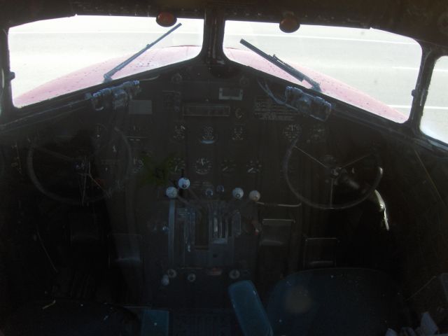 — — - Cockpit of DC 3 at a Mcdonalds on Ruapehu St, in Taupo, New Zealand