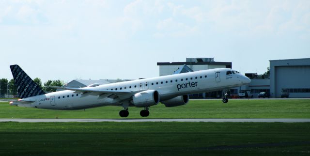 EMBRAER ERJ-190-400 (C-GZQF) - Shown on departure is this 2023 Porter Airlines Embraer E195-E2 in the Spring of 2024.