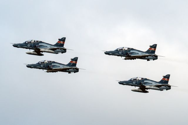 Boeing Goshawk (A2701) - BAe Hawk. MK 127 LIF RAAF serial numbers, lead aircraft serial A27-01,- 02, -14, and A27-15. showing 79 sqn marking, the flip side carries the 76 sqn patch on the tail YPEA 07July 2023