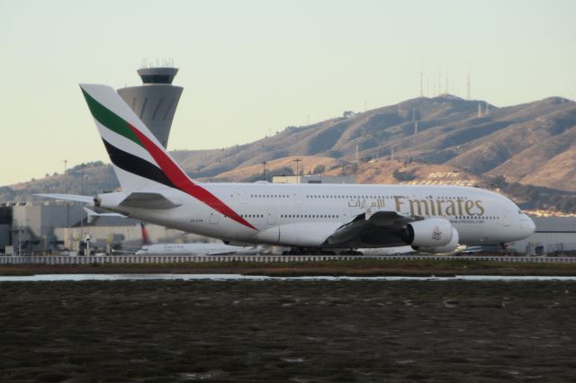 Airbus A380-800 (A6-EUW) - Taxiing for takeoff on the 28s