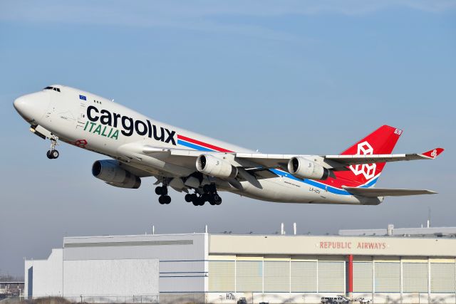 Boeing 747-400 (LX-VCV) - Departing 23-R bound for ORD this morning 12-10-20