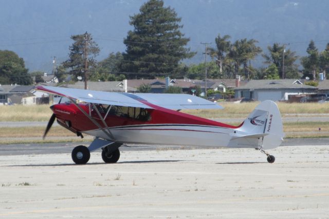 Piper L-21 Super Cub (N443Z) - Taxiing for takeoff at Watsonville Municipal Airport