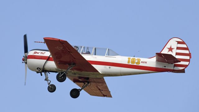 YAKOVLEV Yak-52 (N32YK) - Departing AirVenture 2023 on runway 36L 