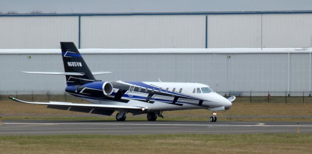 Cessna Citation Sovereign (N685VM) - Shortly after touching down is this 2015 Cessna 680 Citation Sovereign on New Years Day 2024.