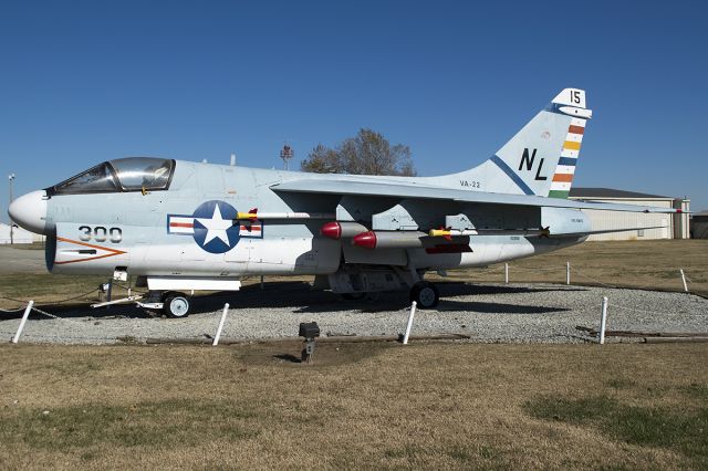 VOUGHT TA-7 Corsair 2 (15-3150) - Static on display in front of the technical college. Some questionable markings and weaponry, but nice to see a Corsair II. -November 2013